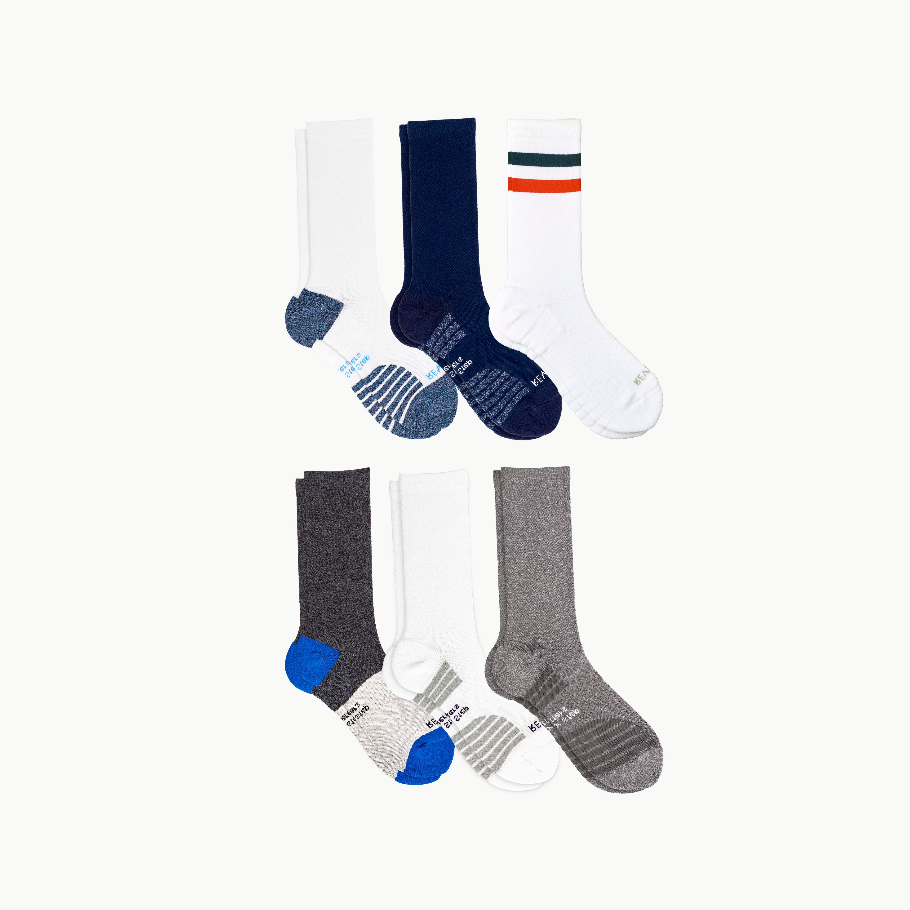 Men's Crew Classics: 6-Pack Mid-Weight Comfort Socks - Revert